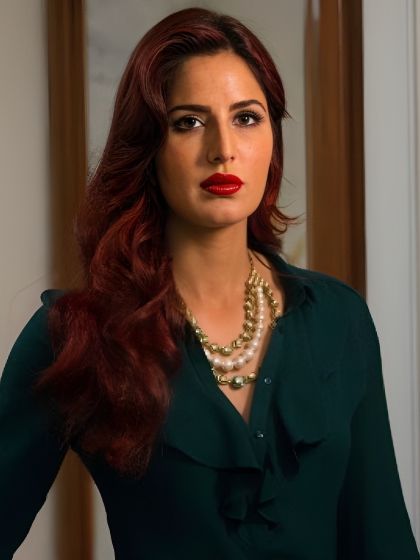 Image may contain Katrina Kaif Adult red hair fitoor Person Head Face Photography Portrait Accessories Jewelry and Necklace
