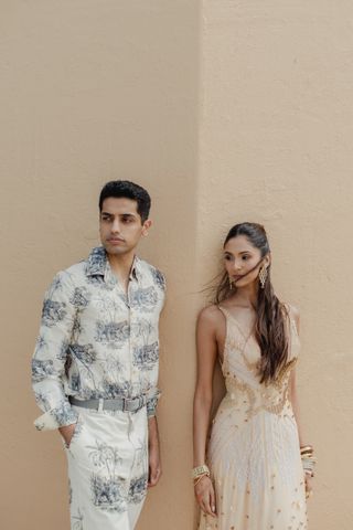 Image may contain Sana Althaf Clothing Sleeve Adult Person Wedding and Dress
