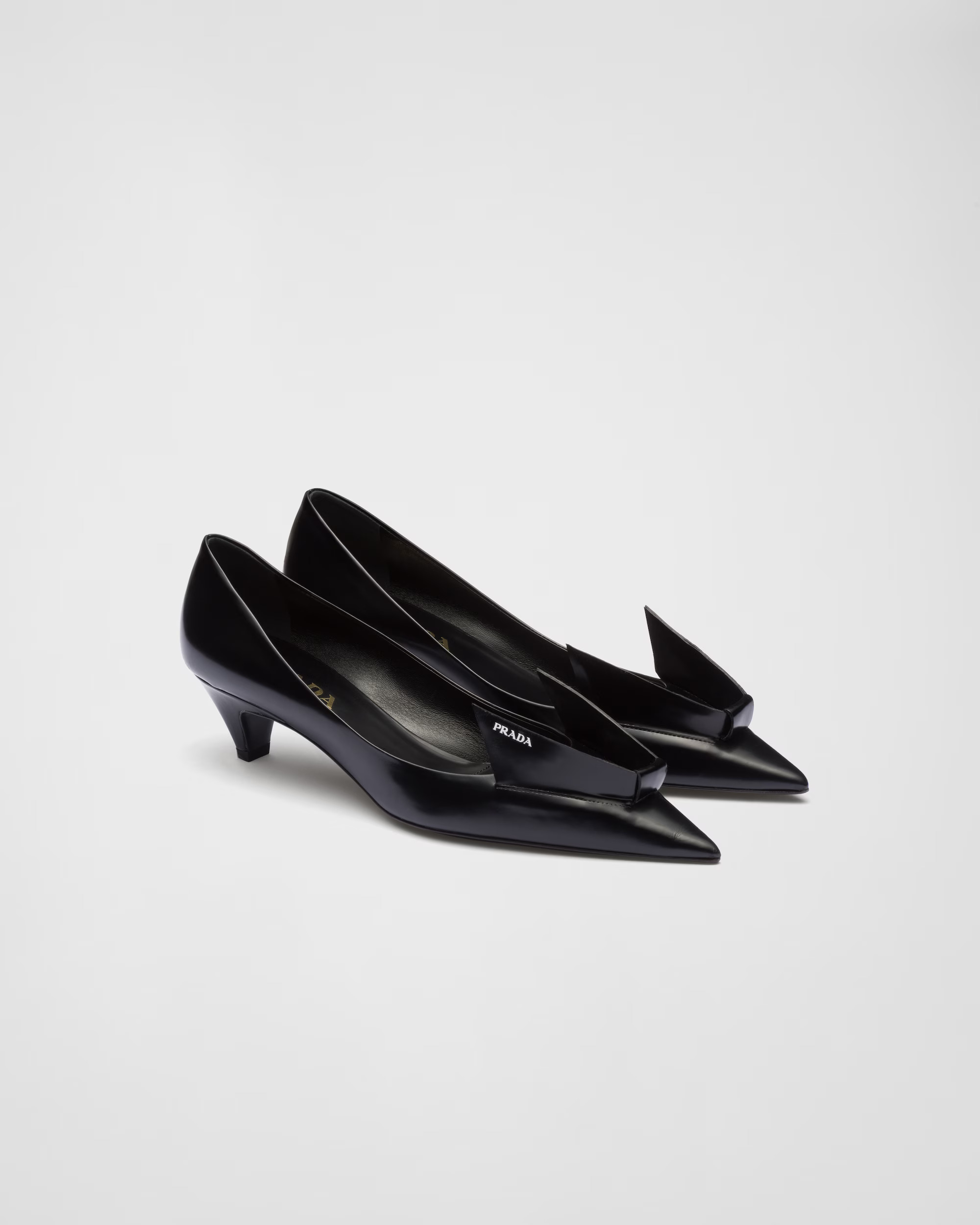 Brushed leather pumps, Prada
