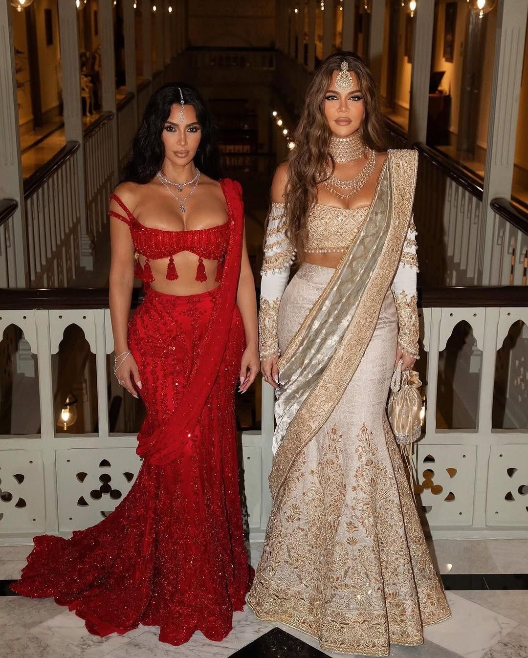 Image may contain Khlo Kardashian Kim Kardashian Adult Person Wedding Accessories Jewelry Necklace and Body Part