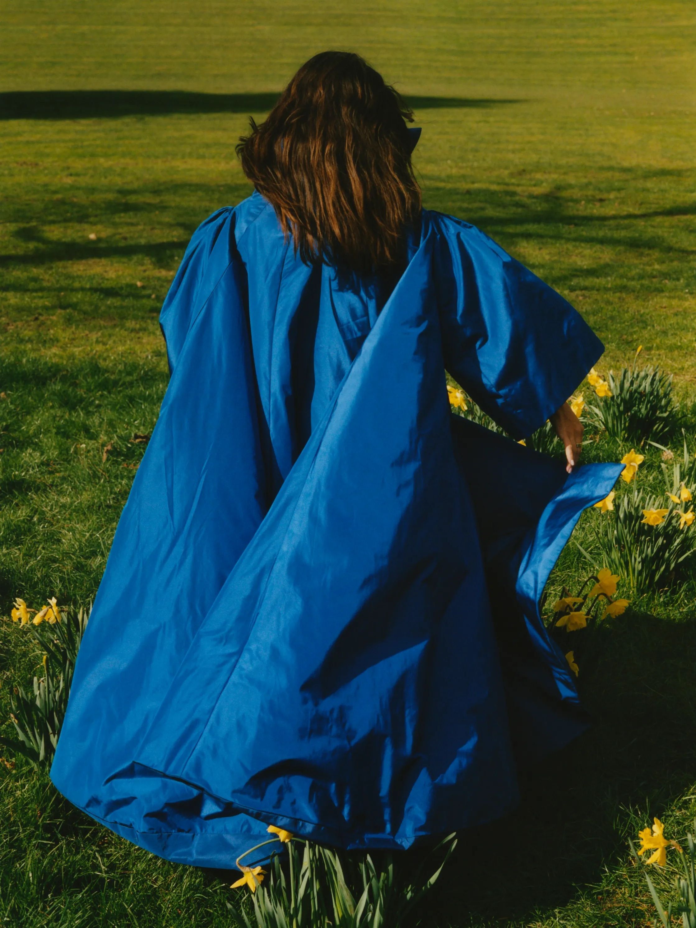 Image may contain CHANEL CHANCE EAU SPLENDIDE  Clothing Coat Grass Plant Fashion Adult Person Dress Blanket Formal Wear...