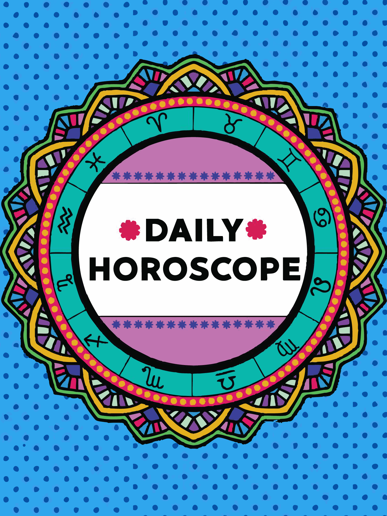 Image may contain Pattern Logo Sticker Art Graphics Dynamite and Weapon horoscope today