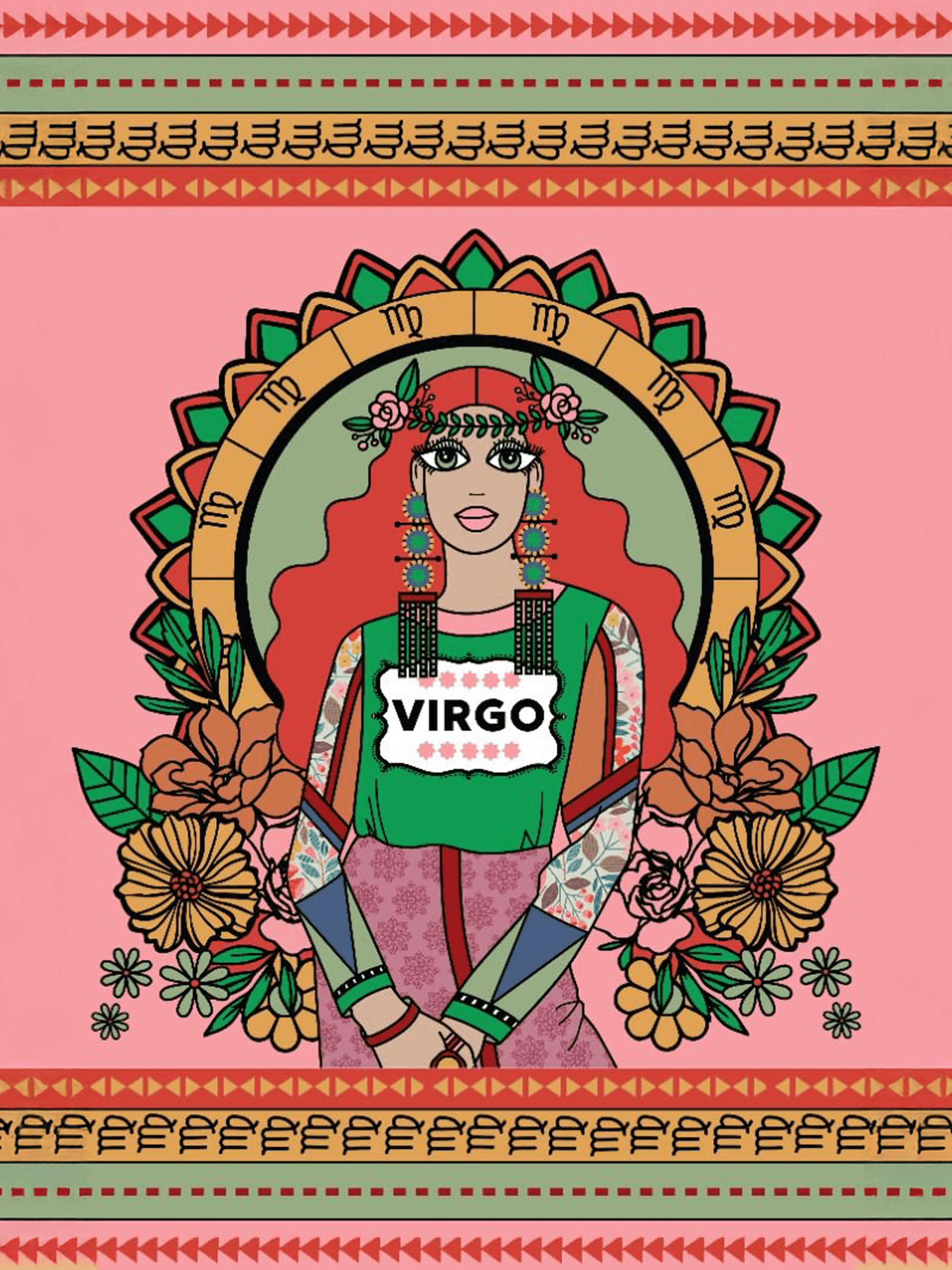 Image may contain Adult Person Wedding Art Face Head Pattern and Painting Virgo horoscope
